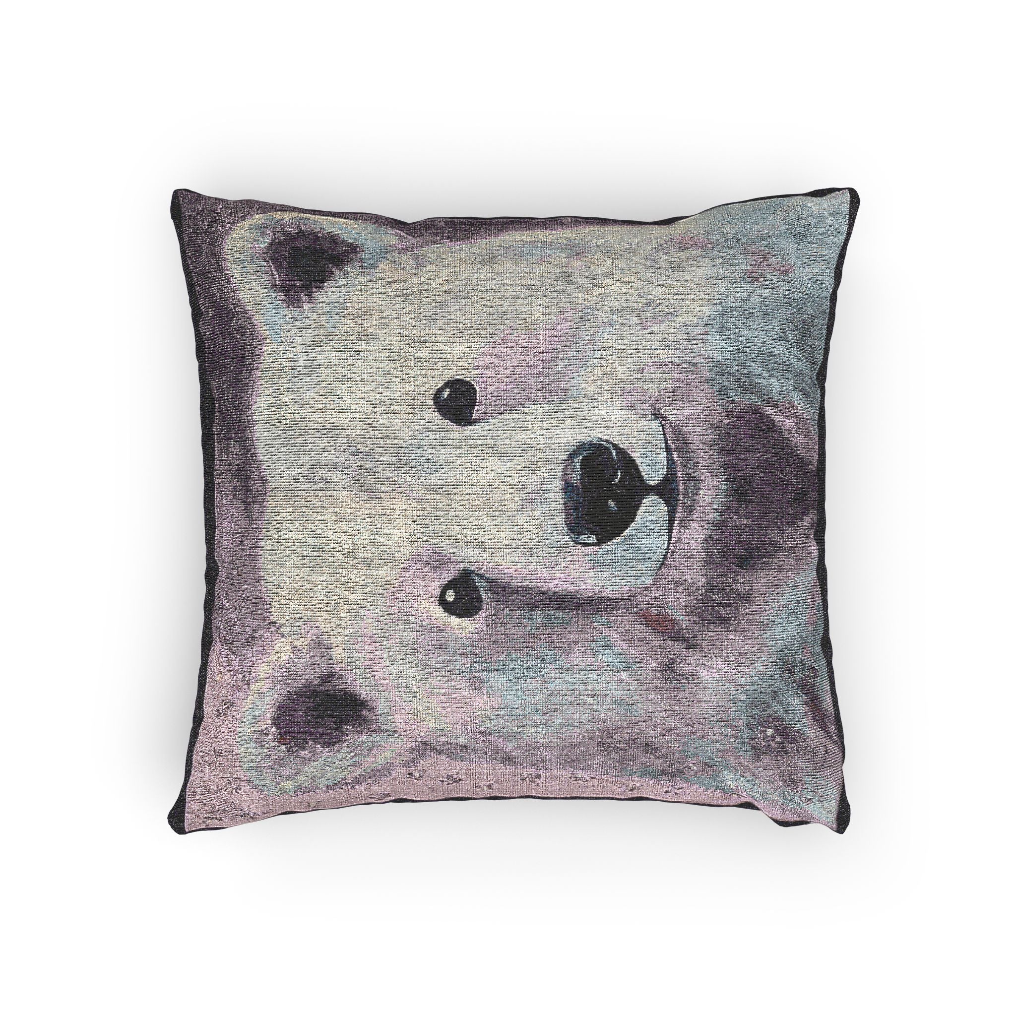 Woven Polar Bear Pillow — Rustic Woodland Decorative Throw Pillow