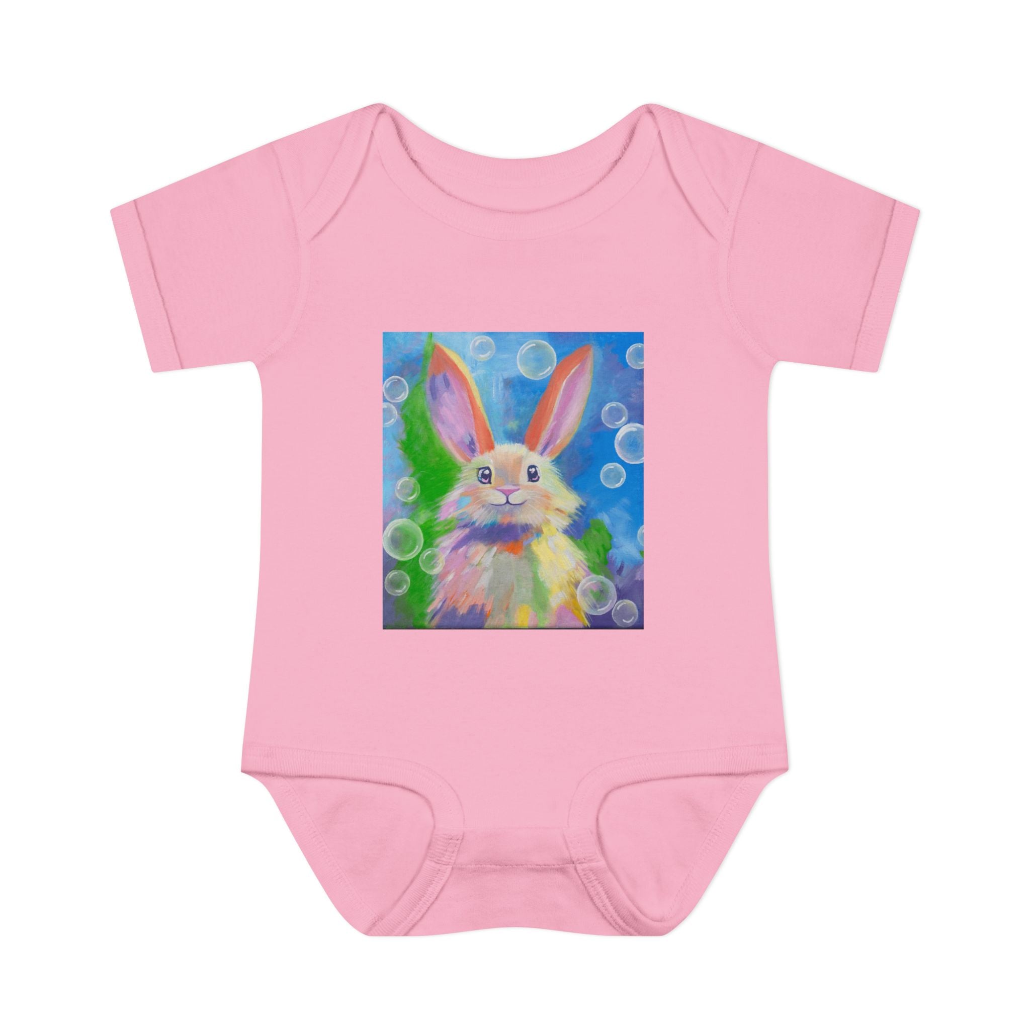 Bunny Bubbles Onesie – Pastel Rabbit Infant Onesie