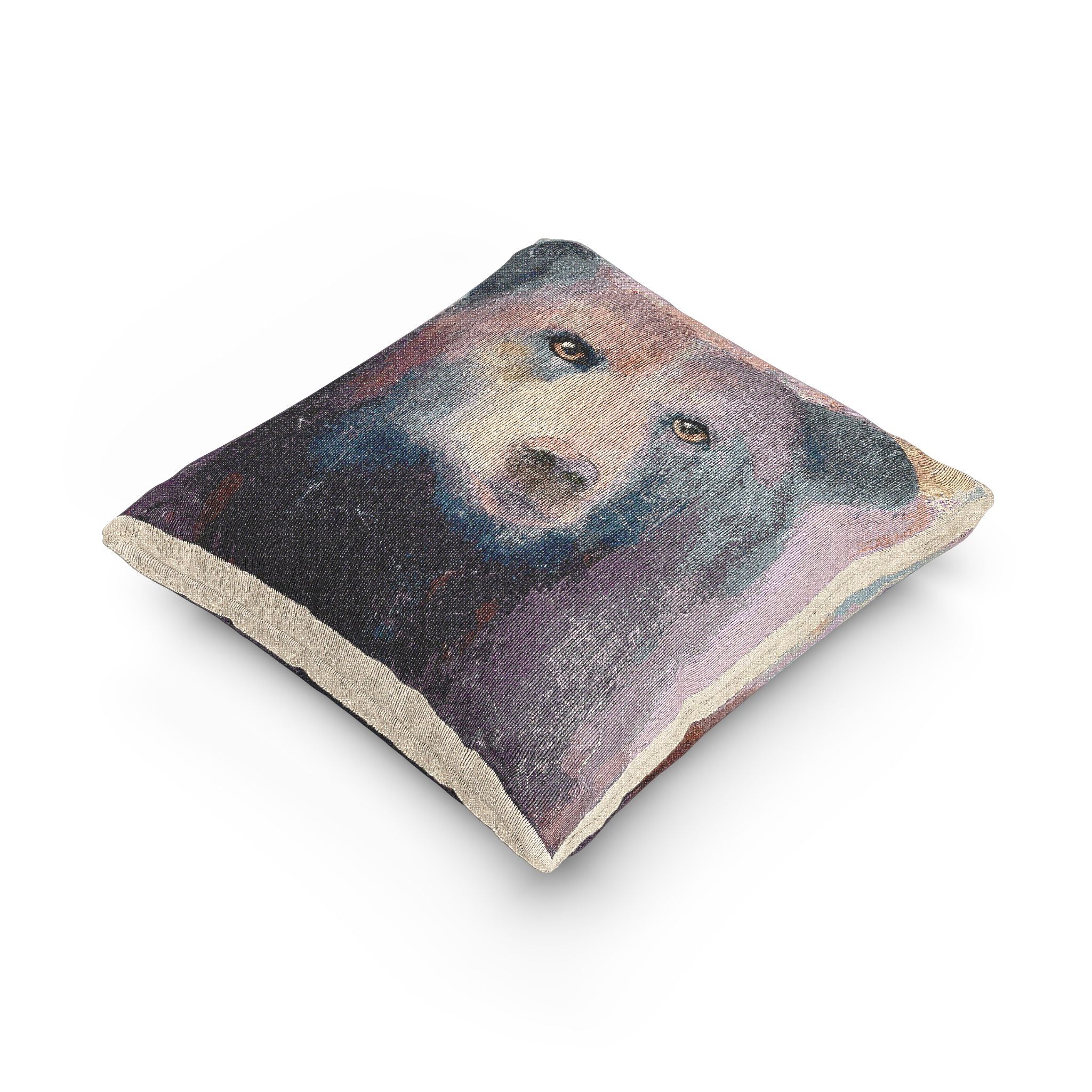 Woven Bear Pillow — Rustic Woodland Decorative Throw Pillow