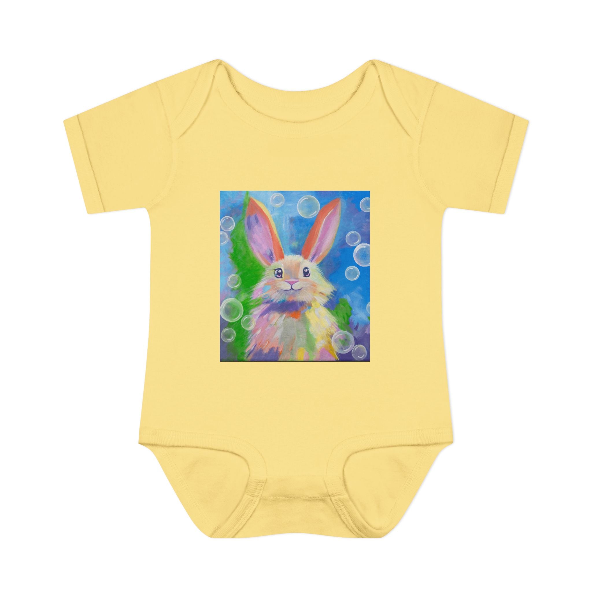 Bunny Bubbles Onesie – Pastel Rabbit Infant Onesie