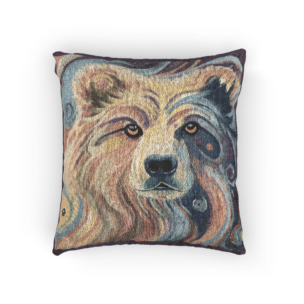 Woven Bear Pillow — Rustic Woodland Decorative Throw Pillow