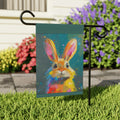 Whimsical Bunny Garden Banner – Colorful Smiling Bunny Face for Home & Garden