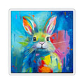 Bunny Drips Square Sticker — Cute Abstract Rabbit Art Sticker for Laptops, Water Bottles & Gifts