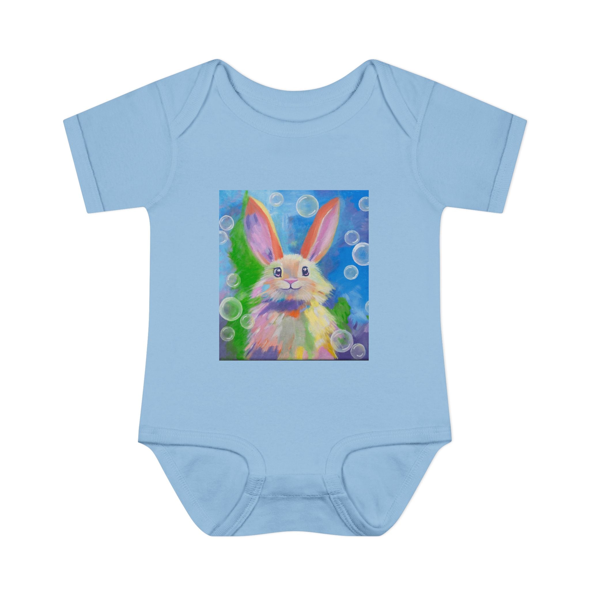 Bunny Bubbles Onesie – Pastel Rabbit Infant Onesie