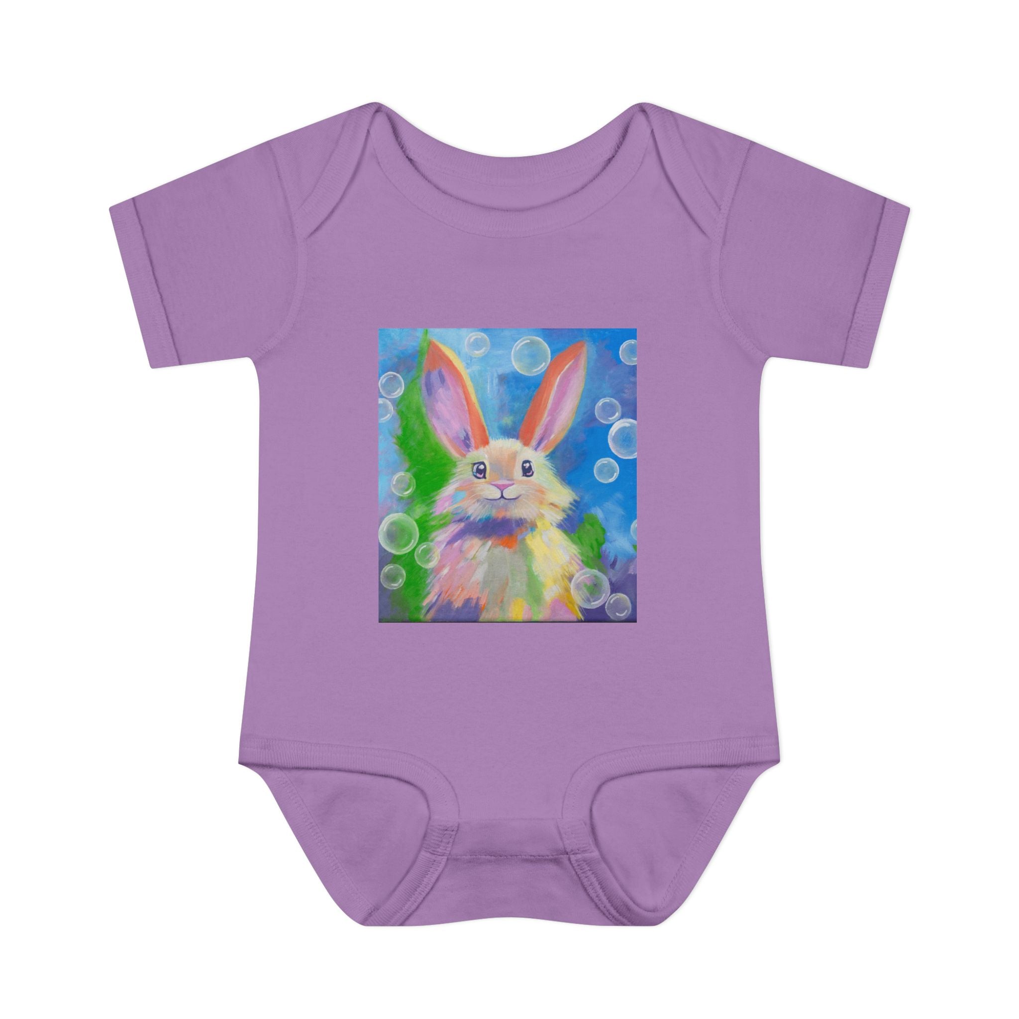 Bunny Bubbles Onesie – Pastel Rabbit Infant Onesie