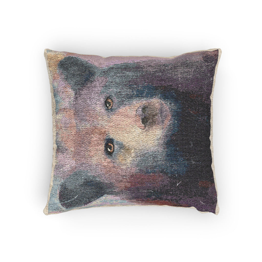 Woven Bear Pillow — Rustic Woodland Decorative Throw Pillow