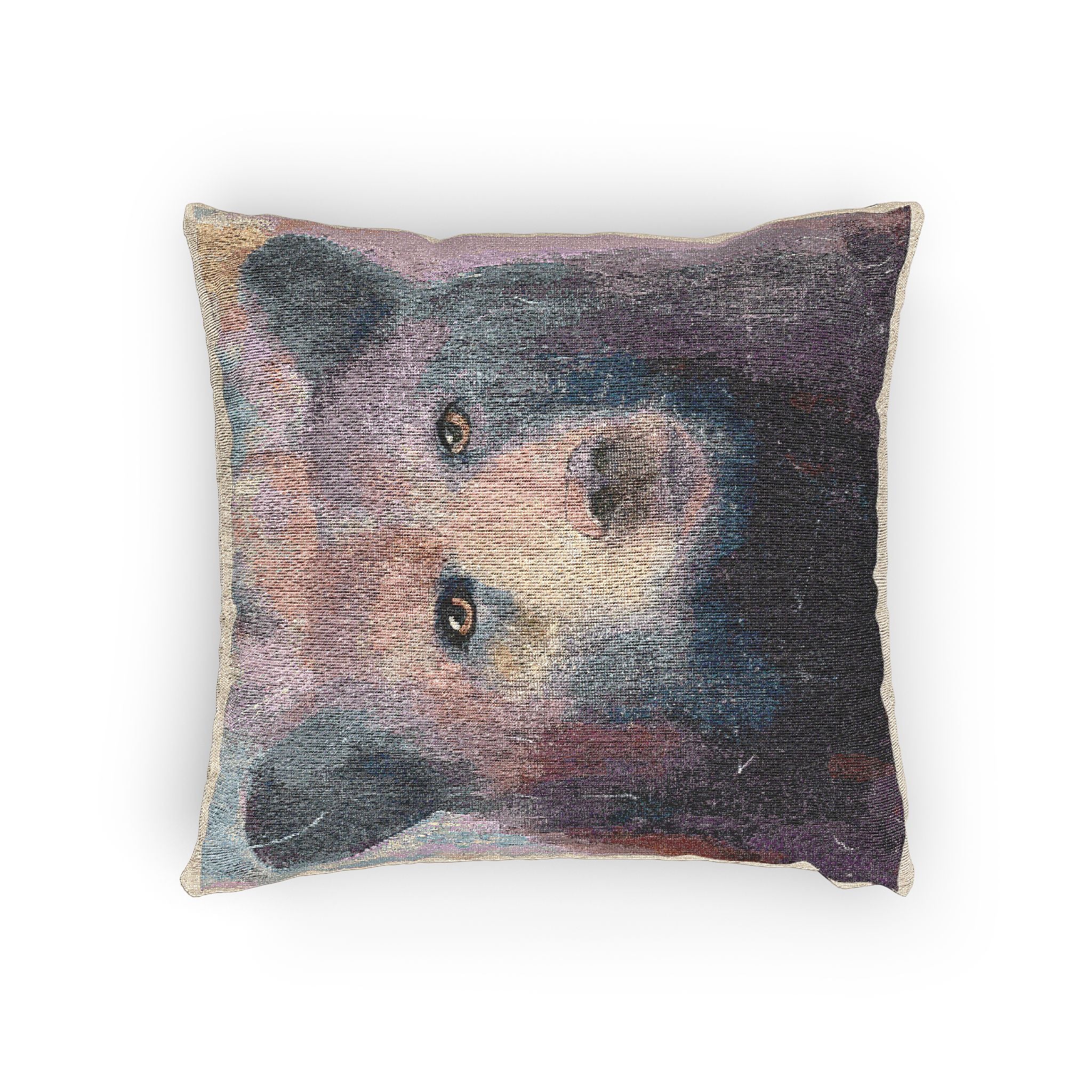 Woven Bear Pillow — Rustic Woodland Decorative Throw Pillow