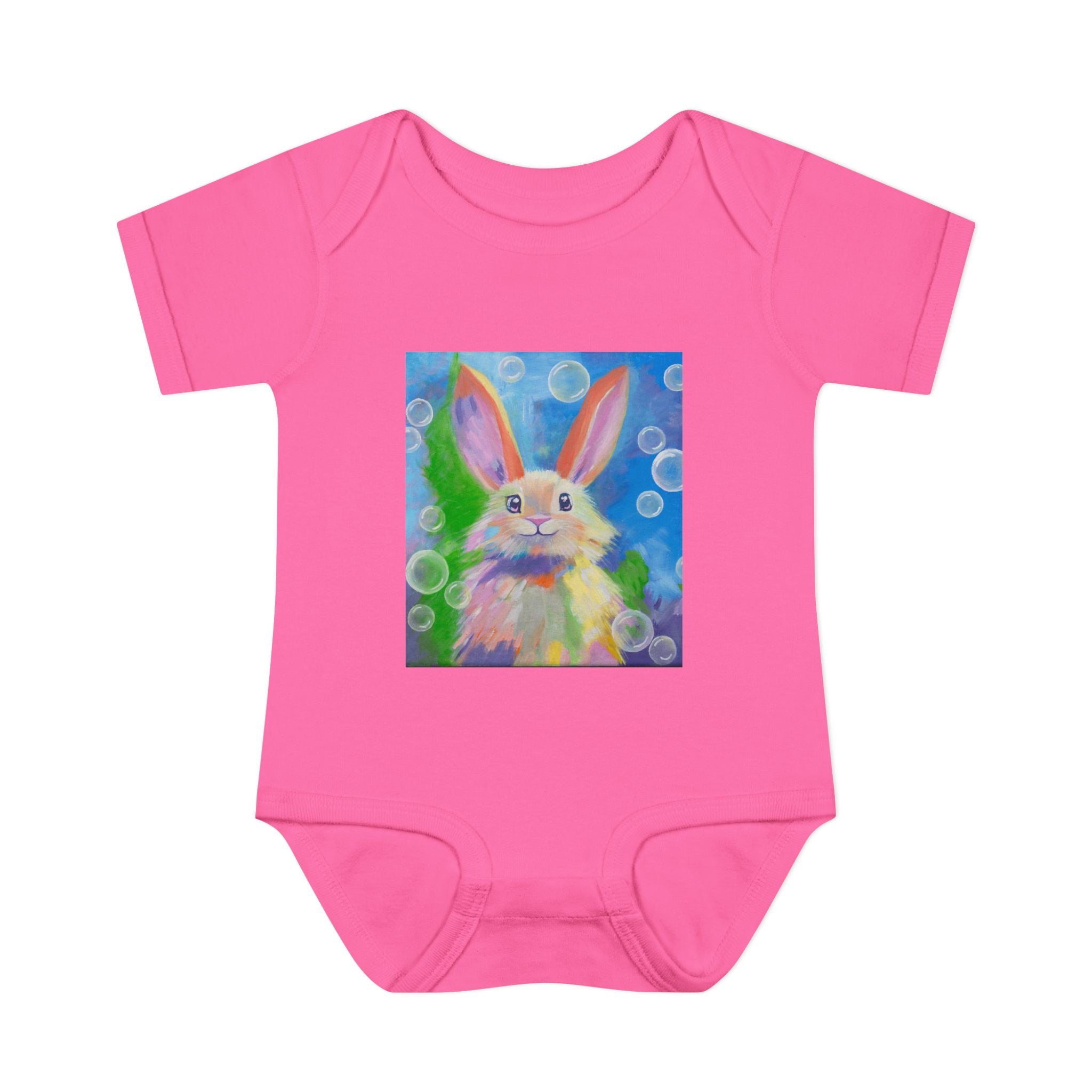 Bunny Bubbles Onesie – Pastel Rabbit Infant Onesie