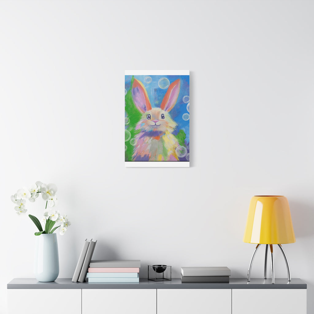 Bunny Canvas Wall Art — Colorful Rabbit Portrait for Home Decor
