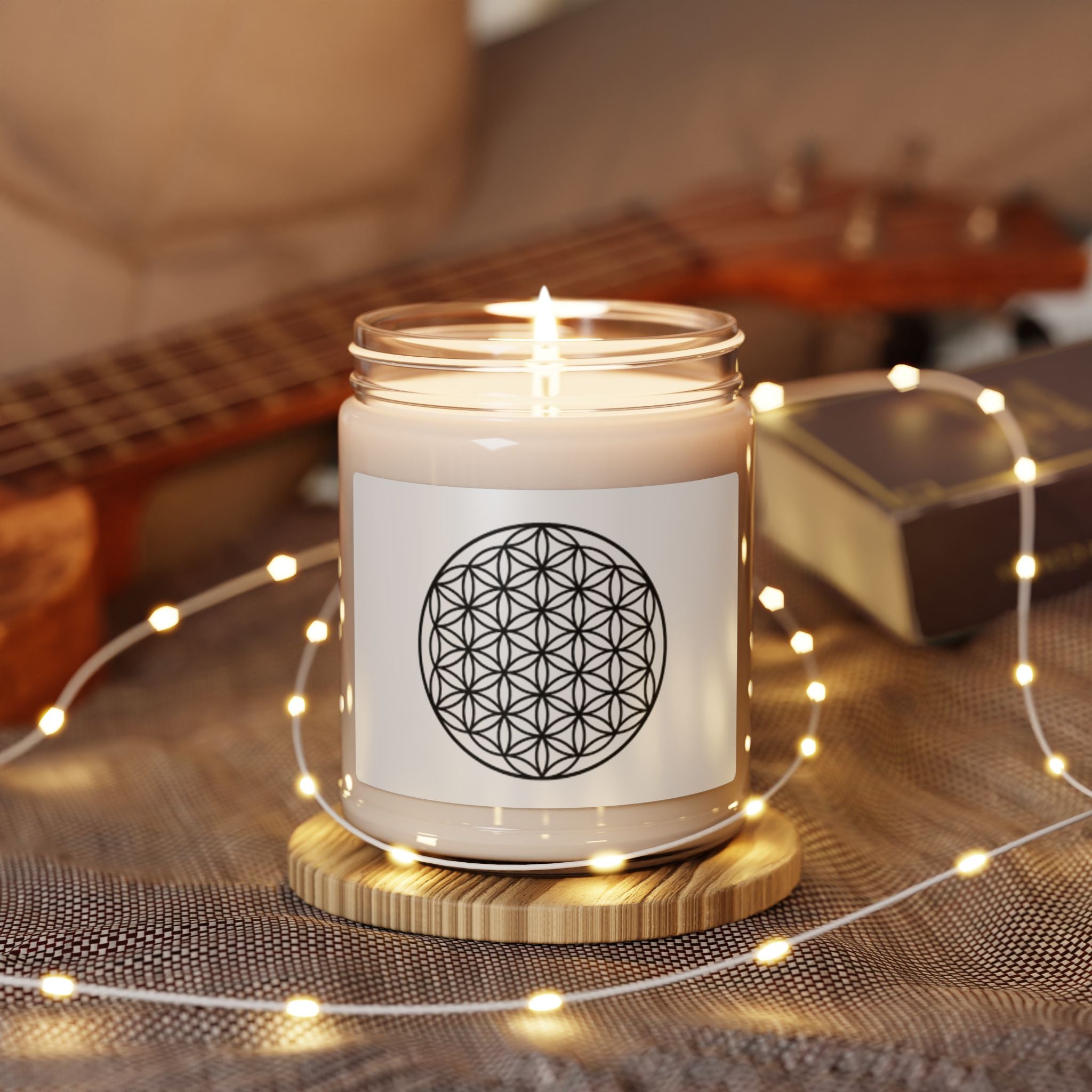 Soy Candle with the Flower of Life Design
