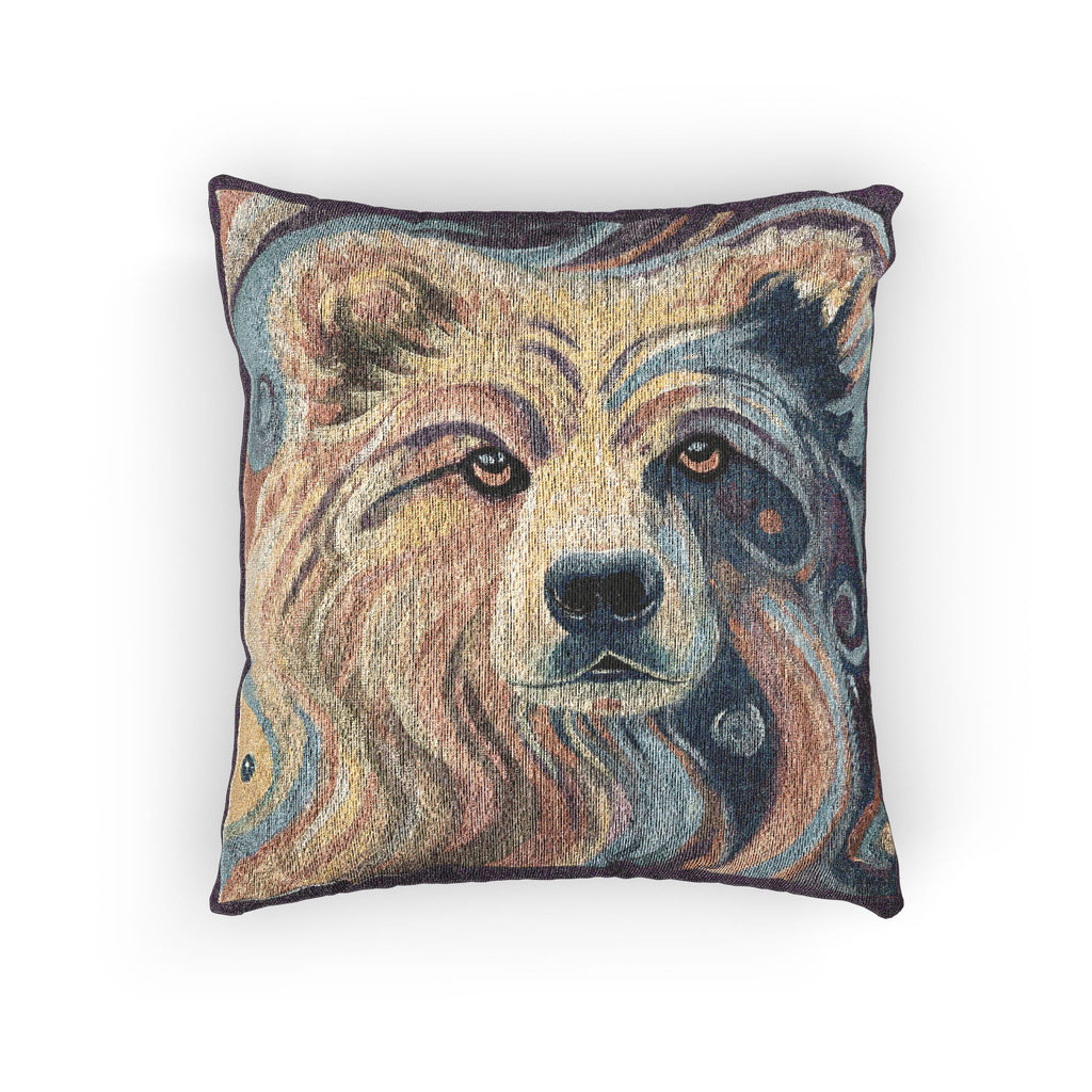 Woven Bear Pillow — Rustic Woodland Decorative Throw Pillow