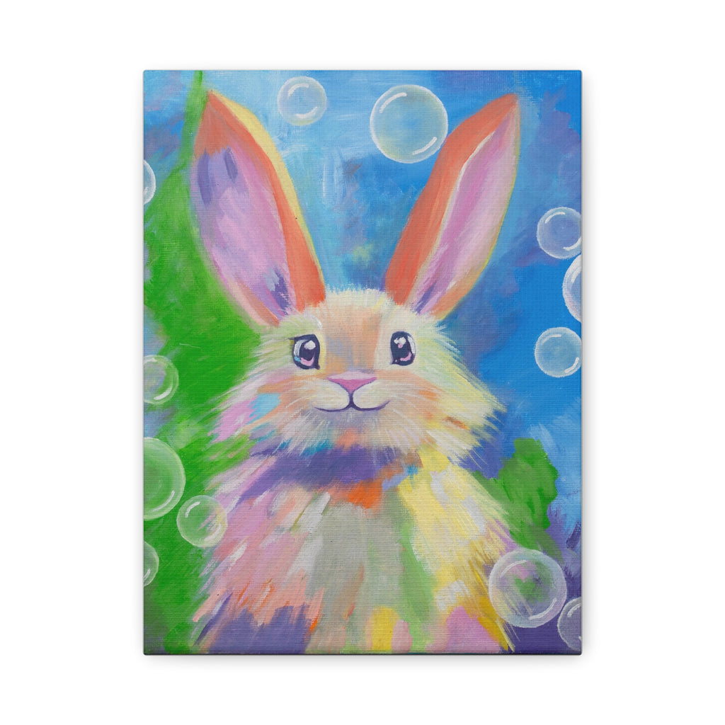 Bunny Canvas Wall Art — Colorful Rabbit Portrait for Home Decor