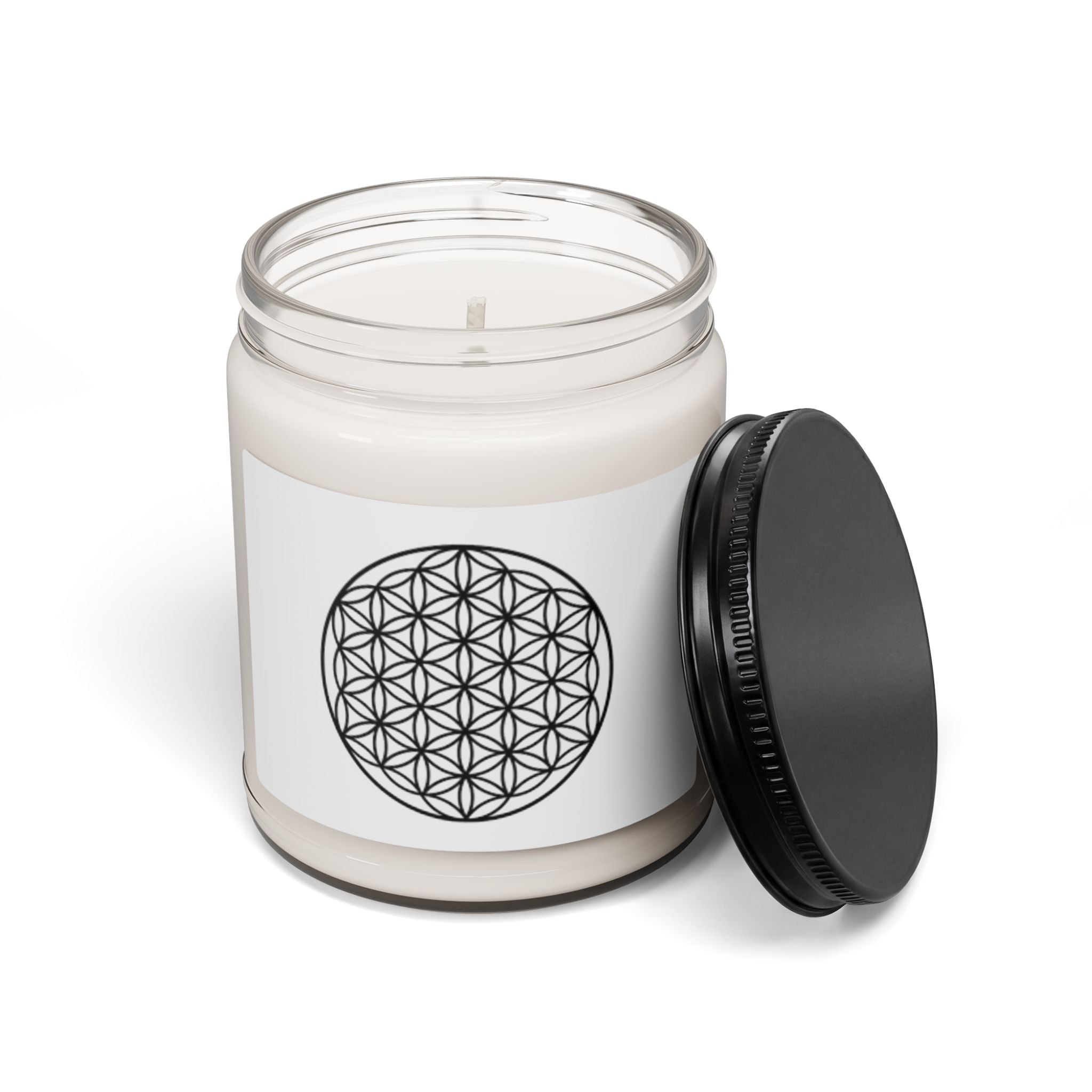 Soy Candle with the Flower of Life Design