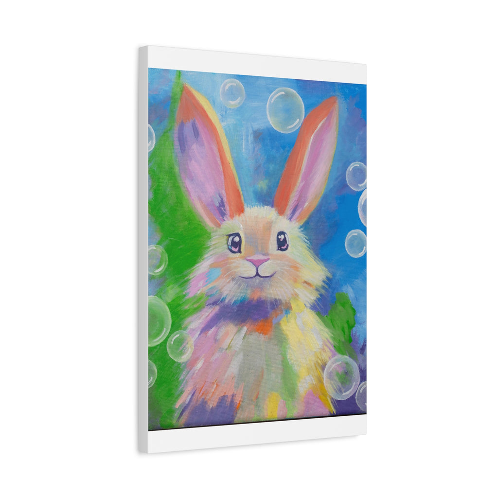 Bunny Canvas Wall Art — Colorful Rabbit Portrait for Home Decor