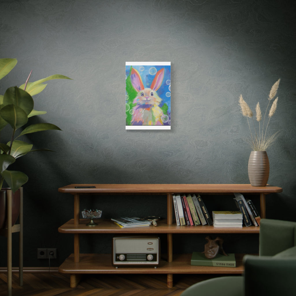 Bunny Canvas Wall Art — Colorful Rabbit Portrait for Home Decor