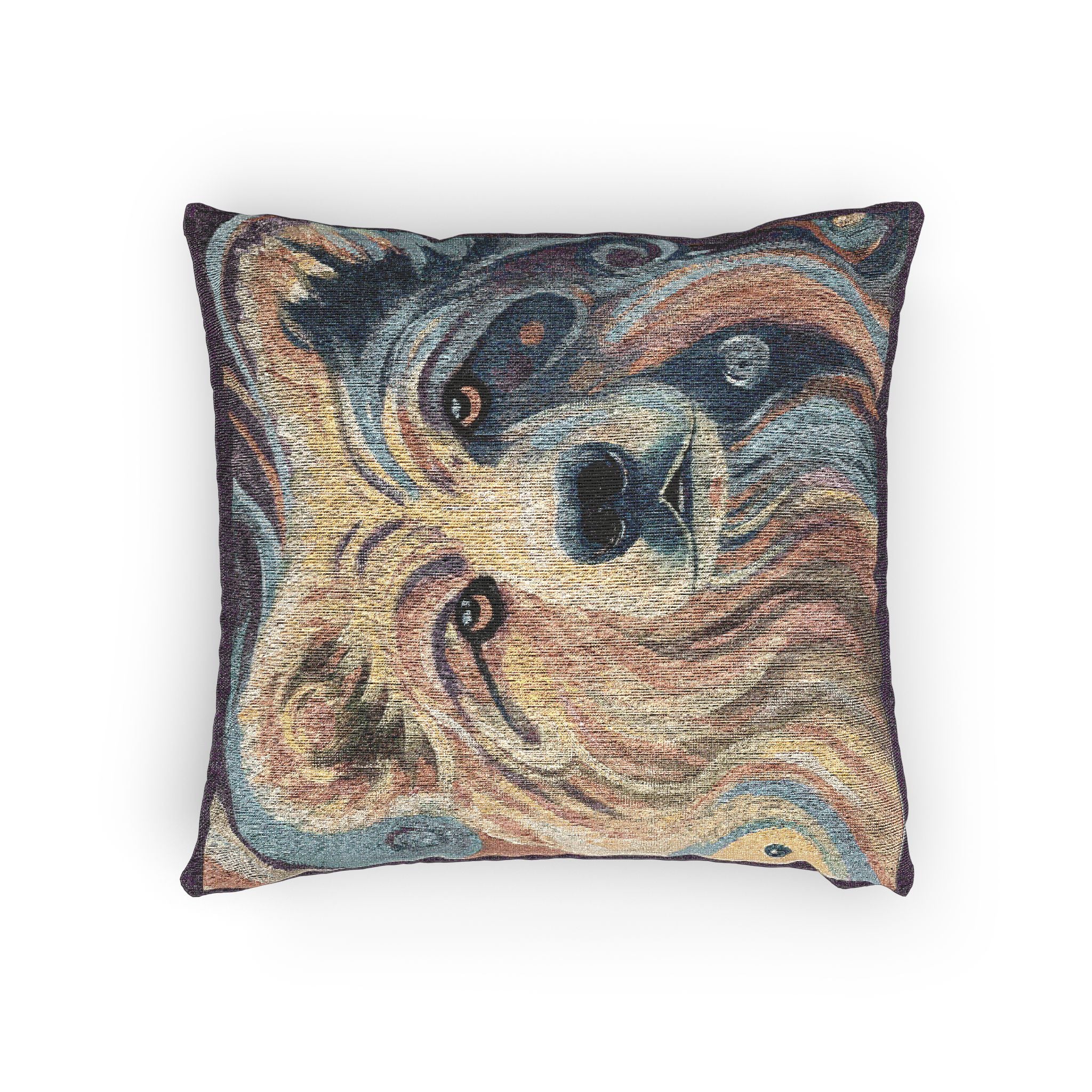 Woven Bear Pillow — Rustic Woodland Decorative Throw Pillow