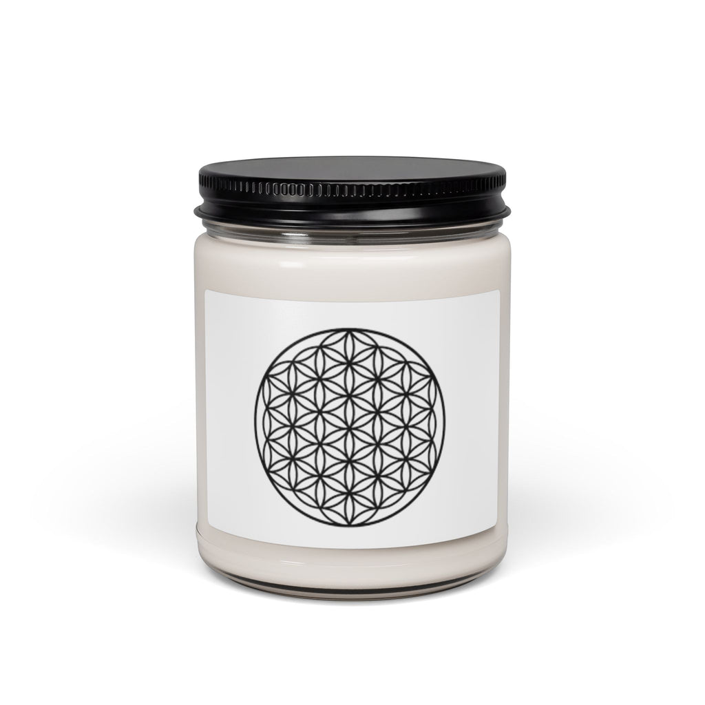 Soy Candle with the Flower of Life Design