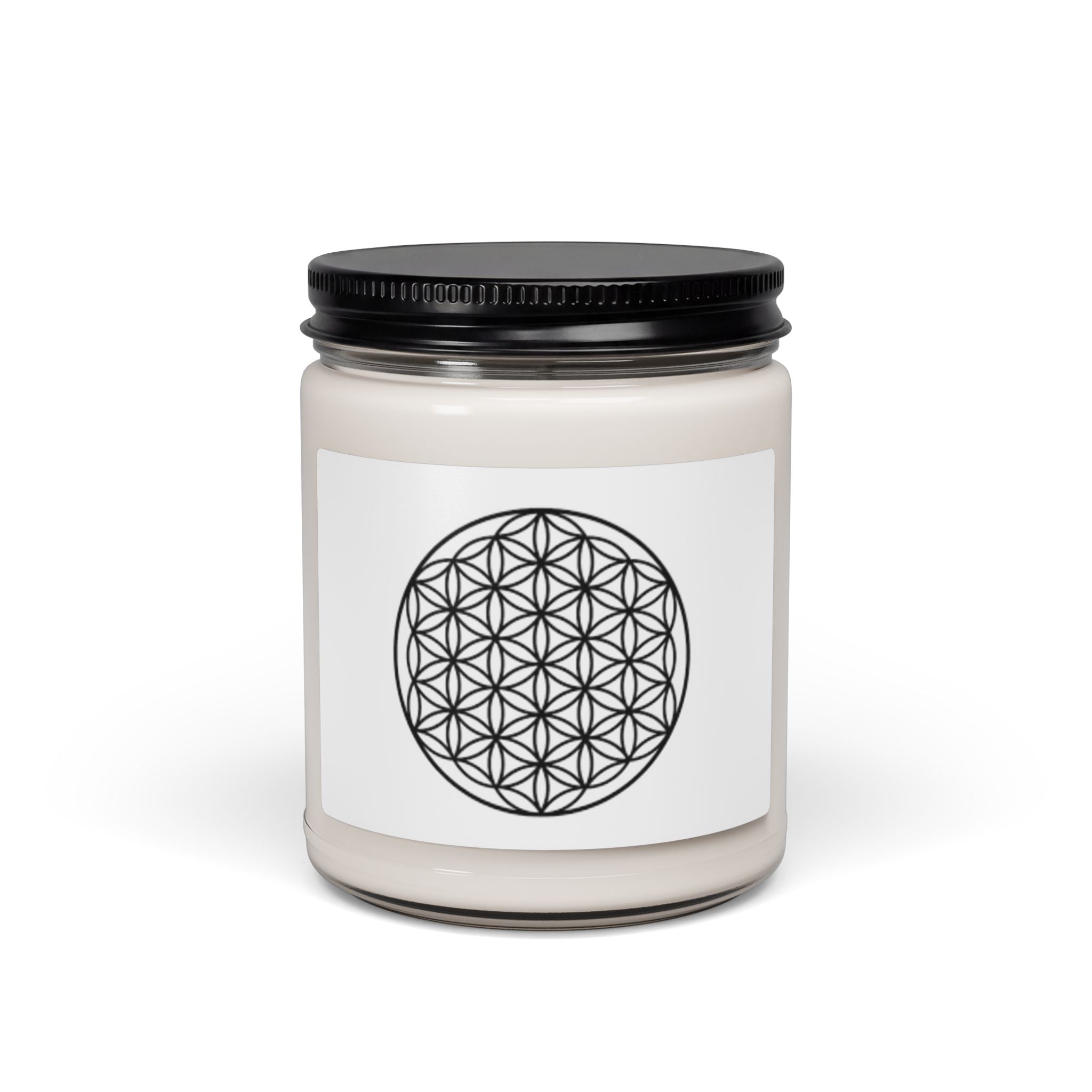 Soy Candle with the Flower of Life Design