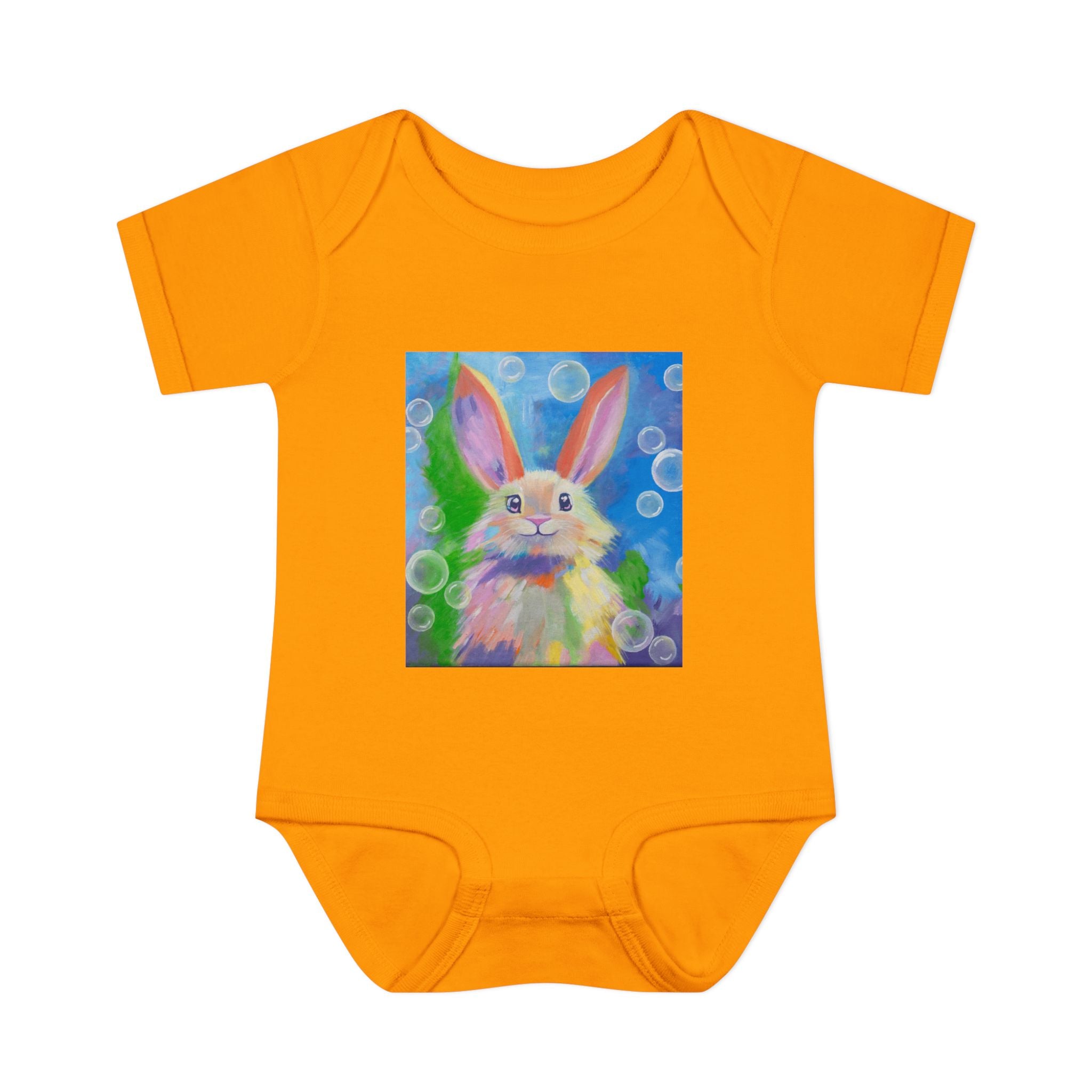 Bunny Bubbles Onesie – Pastel Rabbit Infant Onesie