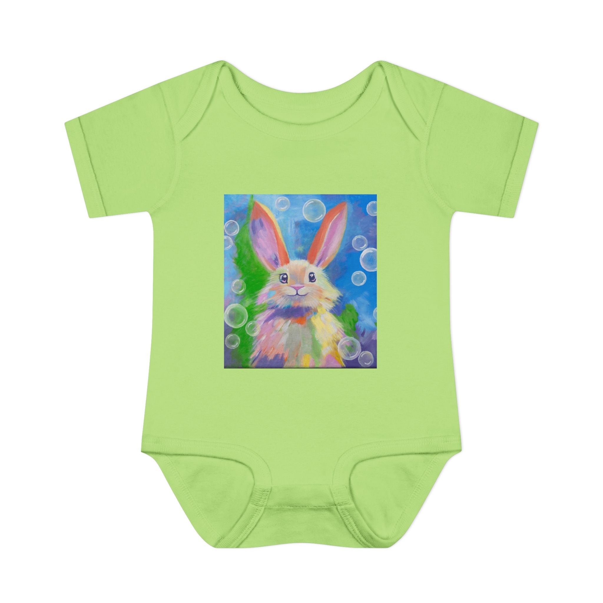 Bunny Bubbles Onesie – Pastel Rabbit Infant Onesie