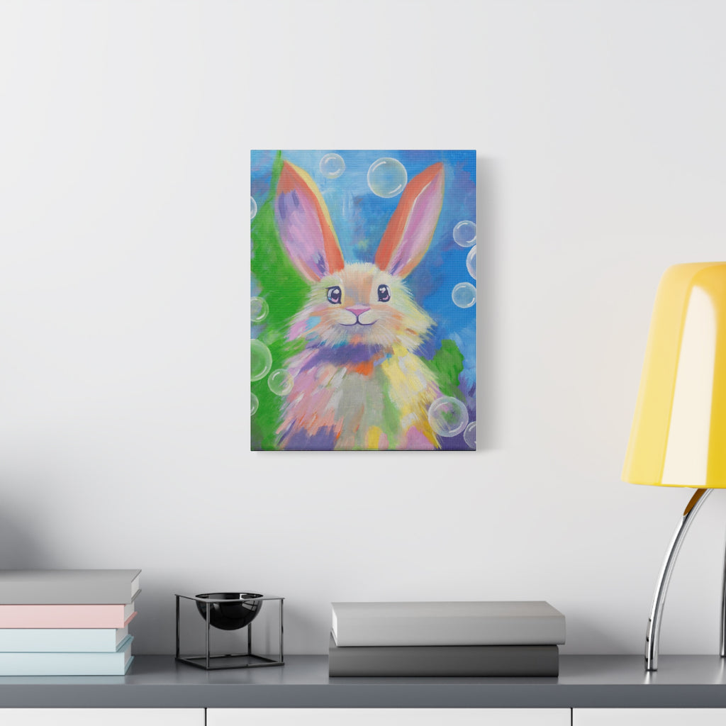 Bunny Canvas Wall Art — Colorful Rabbit Portrait for Home Decor